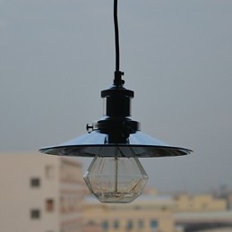 مصباح معلق معدني من الكروم الريفي