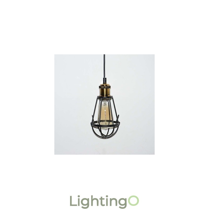 مصباح LOFT مصباح معلق عتيق من Edison Light أسود من الحديد المعدني مع عاكس ضوء على شكل مستودع للإضاءة