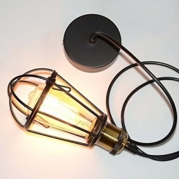 مصباح LOFT مصباح معلق عتيق من Edison Light أسود من الحديد المعدني مع عاكس ضوء على شكل مستودع للإضاءة