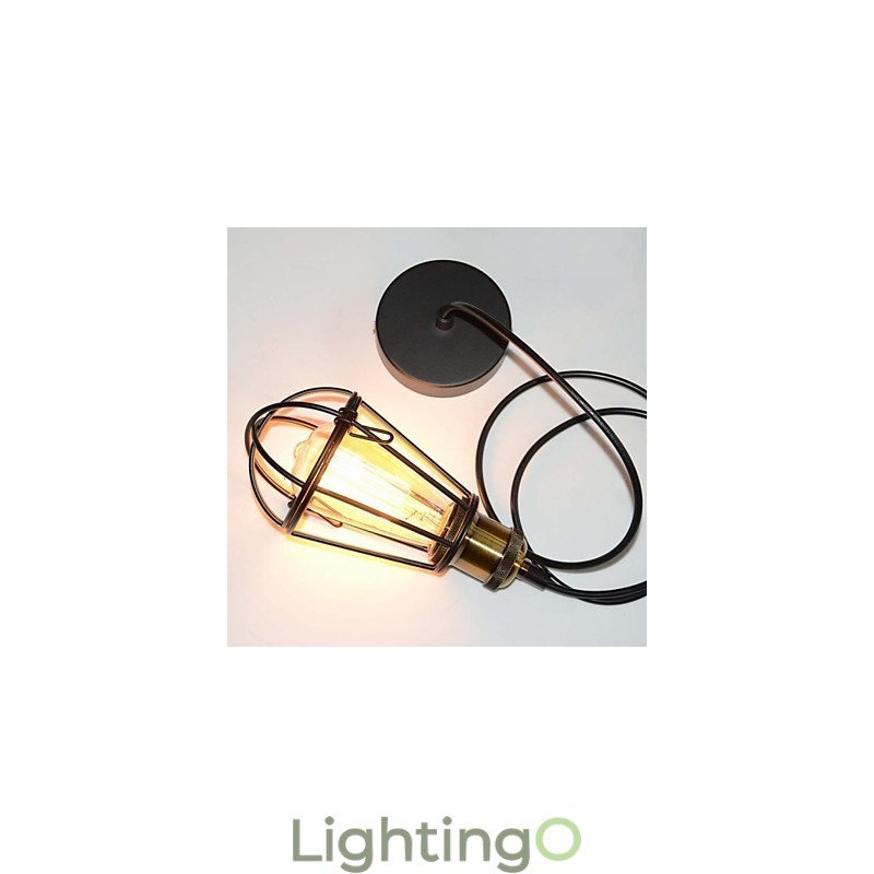 مصباح LOFT مصباح معلق عتيق من Edison Light أسود من الحديد المعدني مع عاكس ضوء على شكل مستودع للإضاءة
