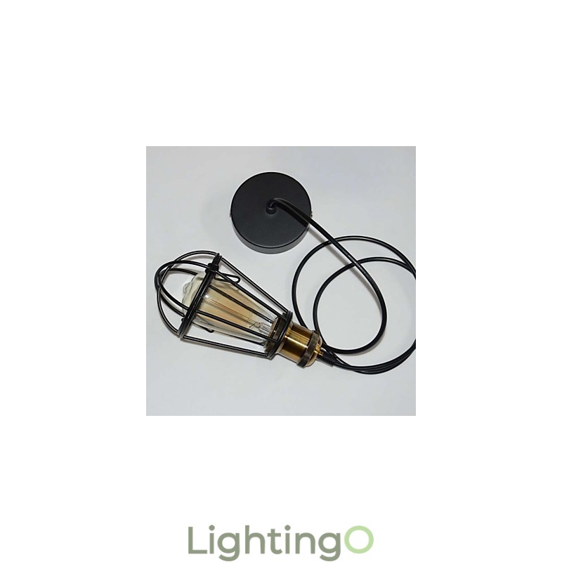 مصباح LOFT مصباح معلق عتيق من Edison Light أسود من الحديد المعدني مع عاكس ضوء على شكل مستودع للإضاءة