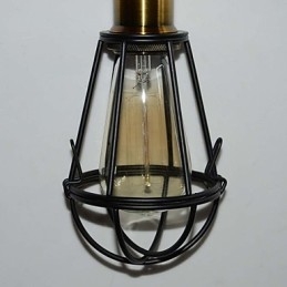 مصباح LOFT مصباح معلق عتيق من Edison Light أسود من الحديد المعدني مع عاكس ضوء على شكل مستودع للإضاءة