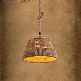 مصباح ثريا صناعي بتصميم رياح إبداعي من خيوط القنب النوردية على شكل وجبات