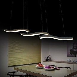 مصباح معلق بسيط من الأكريليك بتصميم متموج وعصري