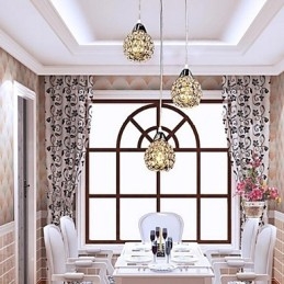 مصباح معلق معدني مطلي بالكريستال حديث ومعاصر