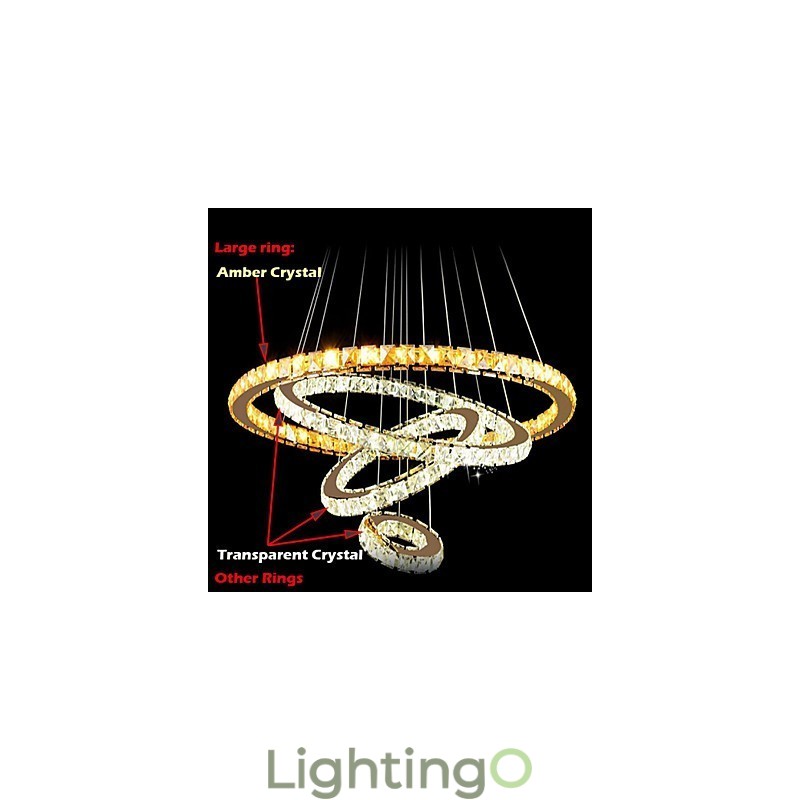 مصابيح معلقة، إضاءة سقف، إضاءة ثريا، حلقات دائرية، حلقات كبيرة، كريستال كهرماني وكريستال شفاف آخر