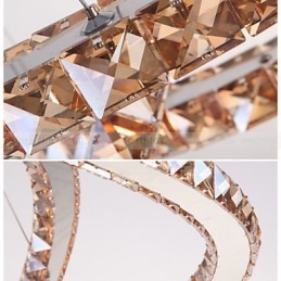 مصابيح معلقة، إضاءة سقف، إضاءة ثريا، حلقات دائرية، حلقات كبيرة، كريستال كهرماني وكريستال شفاف آخر