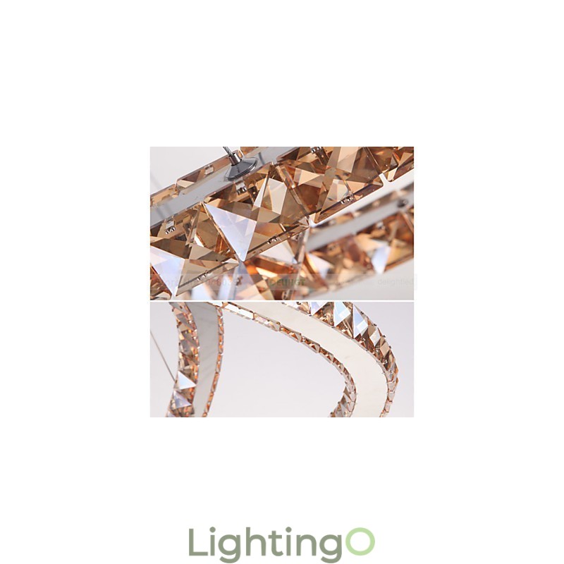 مصابيح معلقة، إضاءة سقف، إضاءة ثريا، حلقات دائرية، حلقات كبيرة، كريستال كهرماني وكريستال شفاف آخر