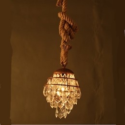 ثريا كريستالية صناعية بتصميم ريترو من القنب بتصميم رياح