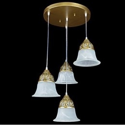 مصباح معلق معدني برونزي عتيق بتصميم ريفي كلاسيكي تقليدي