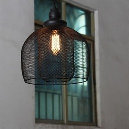 ثريا حديدية فنية على شكل قفص طيور أمريكي عتيق