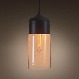 مصباح سقف أنيق من WestMenLights بغطاء زجاجة، مصباح معلق زجاجي، مصباح Edison للمنزل