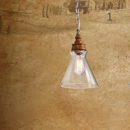 مصابيح وفوانيس إضاءة مقهى من الكريستال بحبيبات الخشب
