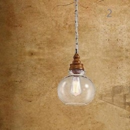 مصابيح وفوانيس إضاءة مقهى من الكريستال بحبيبات الخشب