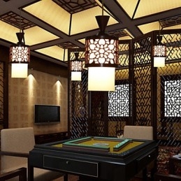 مصباح إضاءة حديث بتصميم صيني كلاسيكي من الخشب الصلب برأس واحد إبداعي