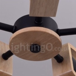 ثريا خشبية ذات طبقة واحدة و8 مصابيح بتصميم عصري حديث