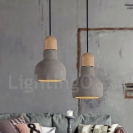 مصباح معلق خشبي خرساني أحادي اللون بتصميم عتيق
