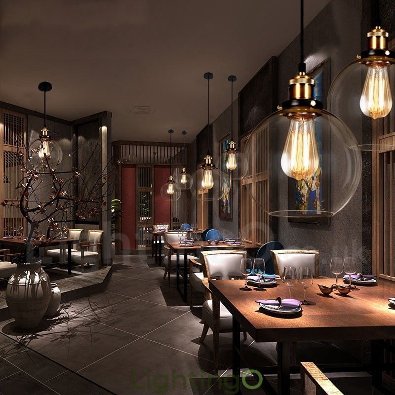 مصباح معلق بتصميم عتيق مع غطاء زجاجي