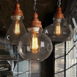 مصباح معلق بتصميم عتيق مع غطاء زجاجي