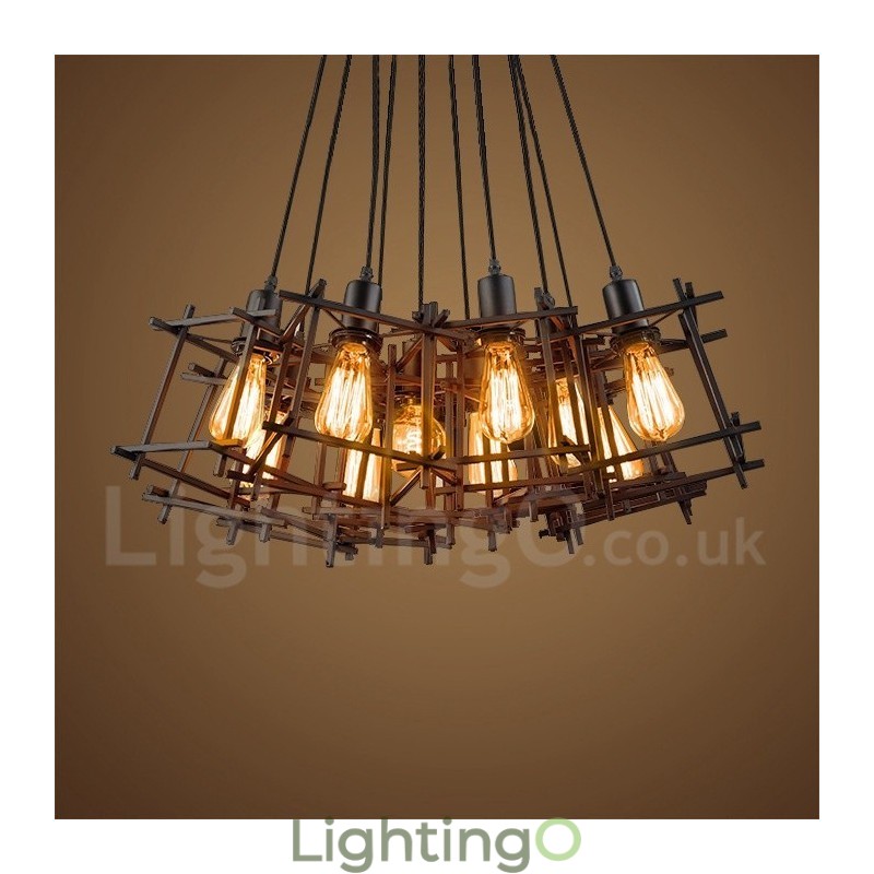مصباح معلق معدني عتيق الطراز (ظلال متعددة مع مصباح معلق واحد ثابت) (يرجى تحديد كمية الظل أدناه)