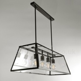 مصباح معلق معدني عتيق من تصميم ريفي مع غطاء زجاجي