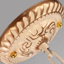 ثريا معدنية مدمجة على الطراز المتوسطي مكونة من 11 ضوءًا مع غطاء زجاجي