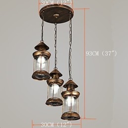مصباح معلق معدني صغير بتصميم ريفي عتيق