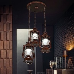 مصباح معلق معدني صغير بتصميم ريفي عتيق