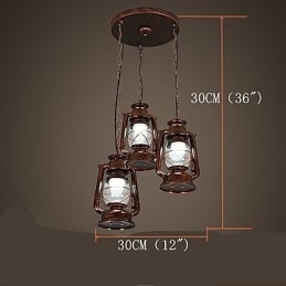 مصباح معلق معدني صغير بتصميم ريفي عتيق