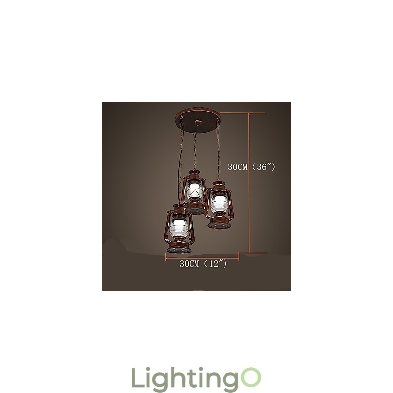 مصباح معلق معدني صغير بتصميم ريفي عتيق