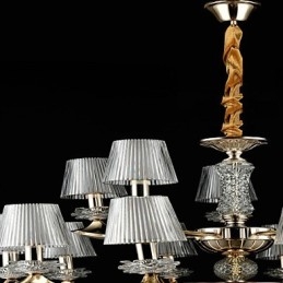 مصباح معلق مصنوع من سبائك الزنك بتصميم كريستالي صغير معدني للاستخدام الداخلي، يحتوي على 15 لمبة