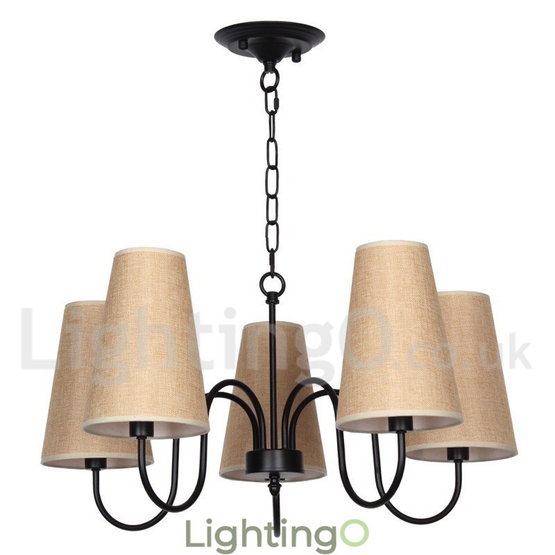 ثريا شموع معاصرة ذات 5 مصابيح بتصميم ريترو