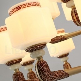 ثريا ردهة فاخرة من سبائك الزنك بتصميم عتيق مكونة من 15 ضوءًا مع غطاء زجاجي