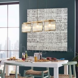 ثريا نحاسية فاخرة بثلاثة مصابيح بتصميم ريفي عتيق مع غطاء زجاجي