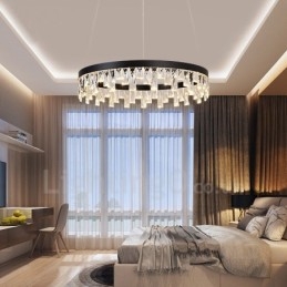 مصباح كريستالي بتصميم دائري حديث
