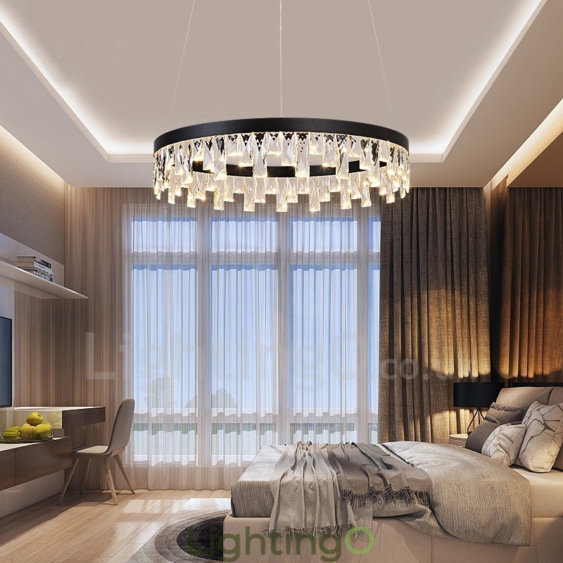 مصباح كريستالي بتصميم دائري حديث