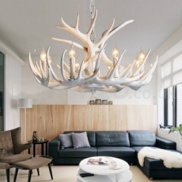 ثريا بيضاء ذات 9 مصابيح بتصميم ريفي فني عتيق