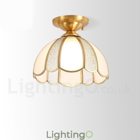 مصباح سقفي من النحاس الخالص بتصميم ريفي على الطراز الاسكندنافي مع غطاء زجاجي مصباح سقفي من النحاس الخالص بتصميم ريفي على الطراز الاسكندنافي مع غطاء زجاجي