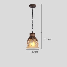مصباح معلق عتيق بتصميم فني ريفي من نوع One Light مع غطاء زجاجي