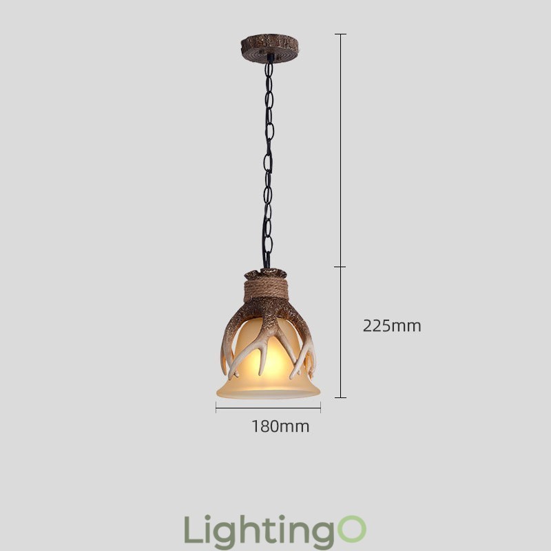مصباح معلق عتيق بتصميم فني ريفي من نوع One Light مع غطاء زجاجي