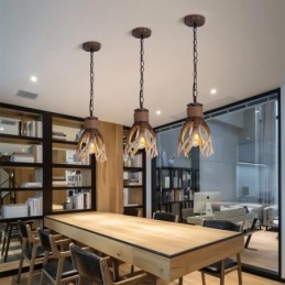 مصباح معلق عتيق من قرن الغزال بتصميم فني ريفي من One Light