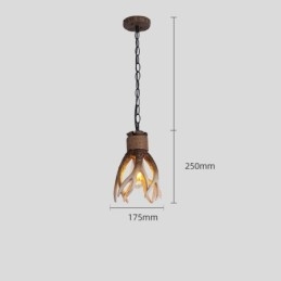 مصباح معلق عتيق من قرن الغزال بتصميم فني ريفي من One Light