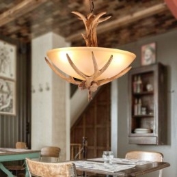 مصباح معلق عتيق بتصميم فني ريفي من نوع One Light مع غطاء زجاجي