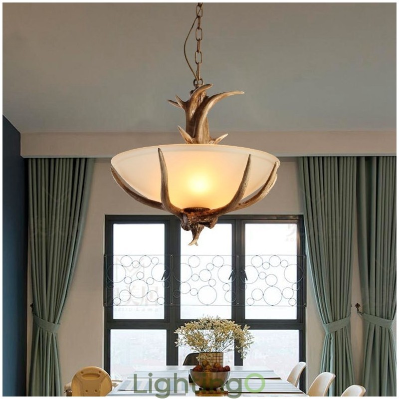 مصباح معلق عتيق بتصميم فني ريفي من نوع One Light مع غطاء زجاجي