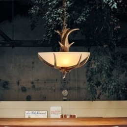 مصباح معلق عتيق بتصميم فني ريفي من نوع One Light مع غطاء زجاجي