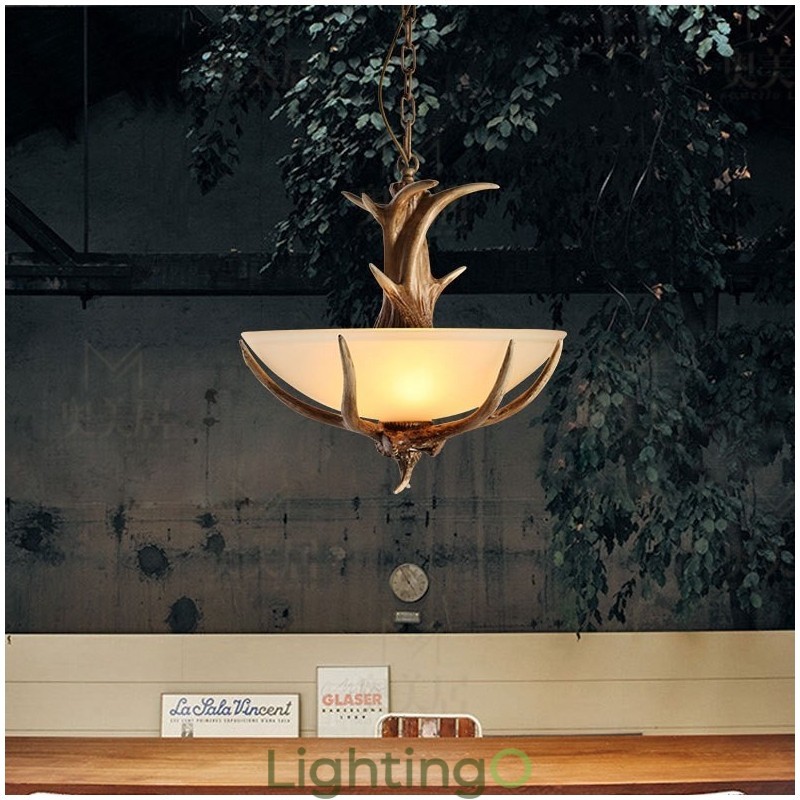 مصباح معلق عتيق بتصميم فني ريفي من نوع One Light مع غطاء زجاجي