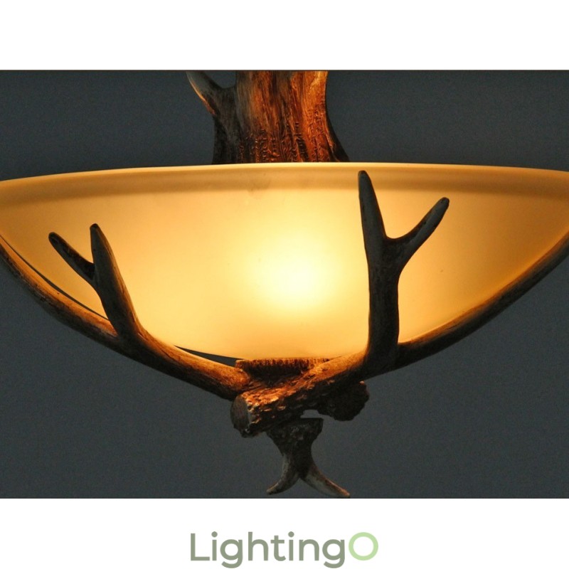 مصباح معلق عتيق بتصميم فني ريفي من نوع One Light مع غطاء زجاجي