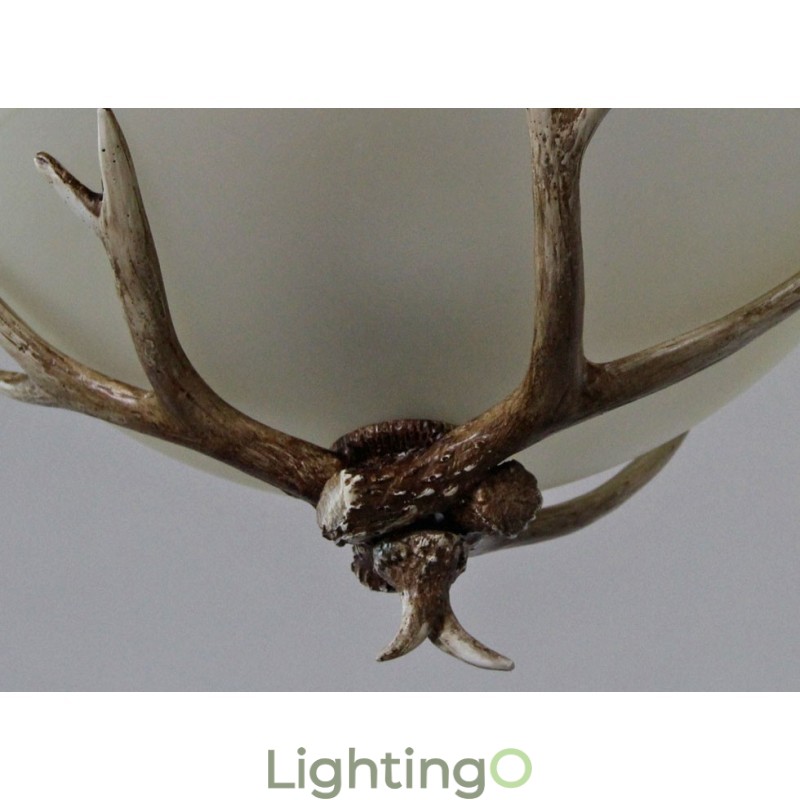 مصباح معلق عتيق بتصميم فني ريفي من نوع One Light مع غطاء زجاجي