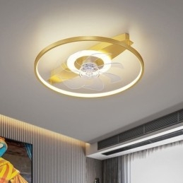 مروحة سقف حديثة مع أضواء وجهاز تحكم عن بعد ومصباح Ventilador