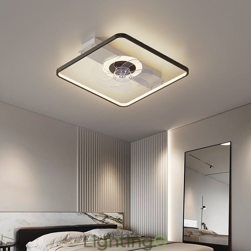 مروحة سقف حديثة مع أضواء وجهاز تحكم عن بعد ومصباح Ventilador